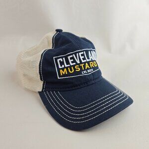 Cleveland Mustard Co Trucker Hat Mens One Size Blue White Mesh Snapback Cap